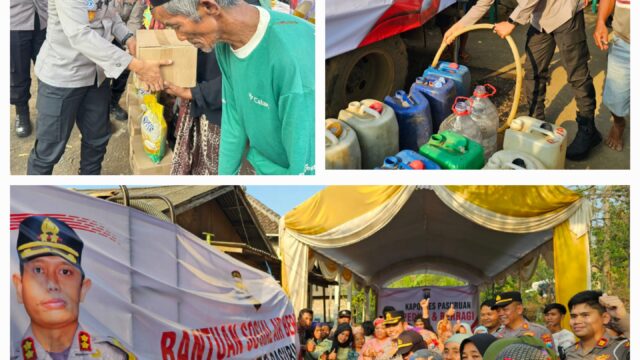 Kapolres Pasuruan Salurkan Bantuan Air Bersih dan Sembako untuk Warga Kedungrejo