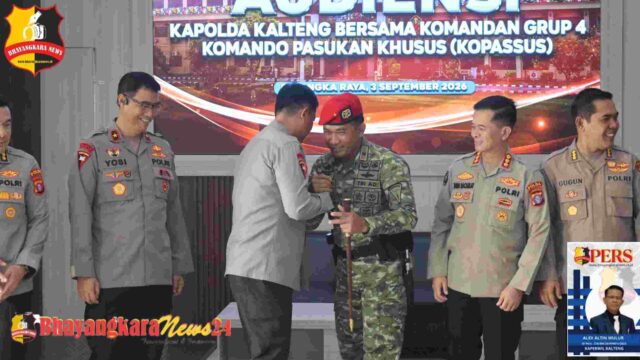 Perkuat Sinergitas TNI-Polri, Kapolda Kalteng Audiensi Bersama Kopassus Grup 4