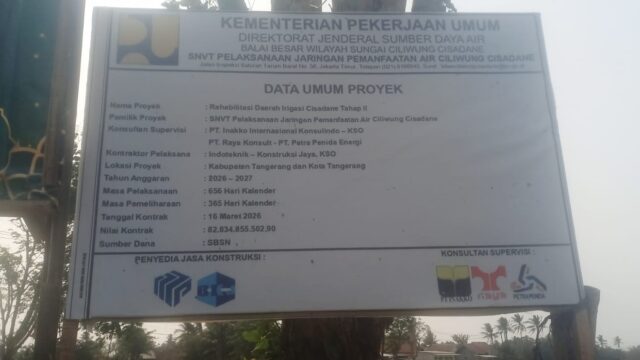 Proyek Irigasi Cisadane tahap 2,,PT INNAKO Internasional,dan PT RAYA KONSUL,dan PT PETRA PENIGA ENERGY di duga Asal asalan.