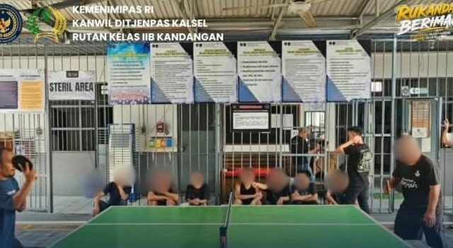 RUTAN KANDANGAN DORONG WARGA BINAAN TETAP SEHAT DAN PRODUKTIF LEWAT OLAHRAGA TENIS MEJA