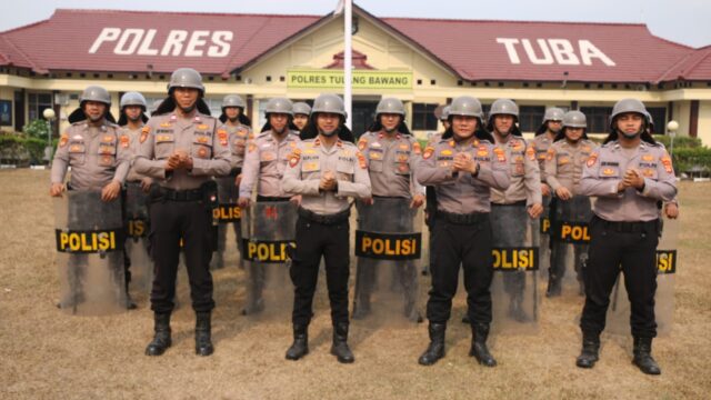 Kesiapsiagaan Jadi Prioritas! AKP Samsi Rizal Pimpin Latihan Dalmas Sat Samapta Polres Tulang Bawang